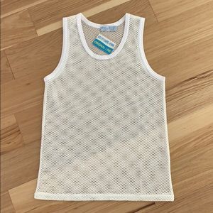 Men’s white mesh tank top